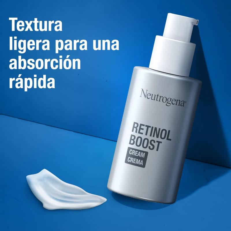 Neutrogena Retinol Boost Crema Antiedad Hidratante y Reafirmante, Ácido Hialurónico y Vitamina A, 