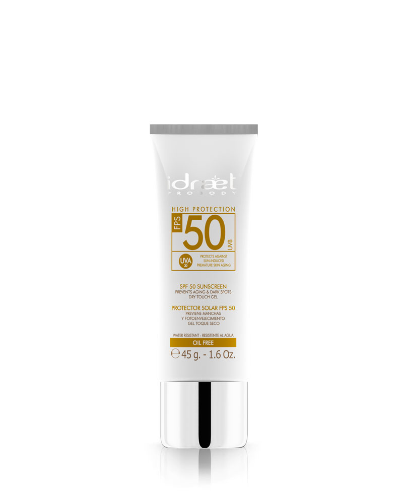 Protector Solar Toque Seco Facial SPF 50, Idraet